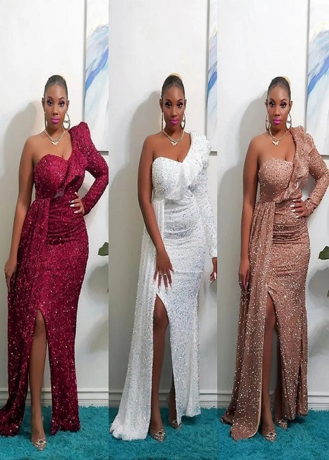 New Luxury Sequin Elegant Robe Sexy Maxi Long Dress CODE: KAR2424