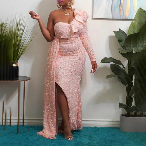 New Luxury Sequin Elegant Robe Sexy Maxi Long Dress CODE: KAR2424