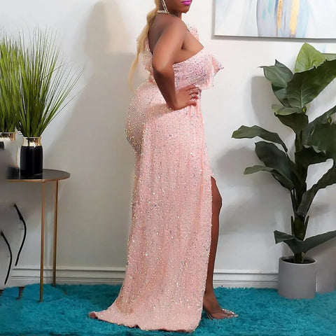 New Luxury Sequin Elegant Robe Sexy Maxi Long Dress CODE: KAR2424