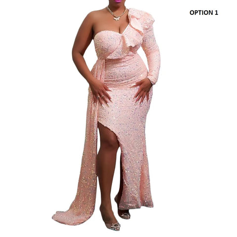 New Luxury Sequin Elegant Robe Sexy Maxi Long Dress CODE: KAR2424