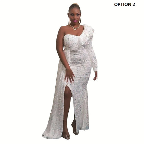 New Luxury Sequin Elegant Robe Sexy Maxi Long Dress CODE: KAR2424