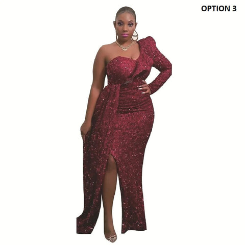 New Luxury Sequin Elegant Robe Sexy Maxi Long Dress CODE: KAR2424