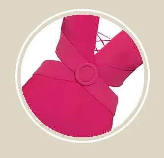 New One-piece Ruffled Off-Shoulder, Circular Ring Decorations, Paired with a Skirt Swimsuit Set CODE: KAR2430