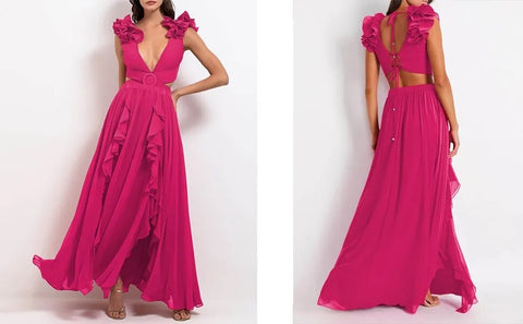 New One-piece Ruffled Off-Shoulder, Circular Ring Decorations, Paired with a Skirt Swimsuit Set CODE: KAR2430