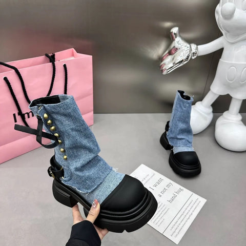 New Ankle Gladiator Chunky Chelsea Platform Boot CODE: KAR2431