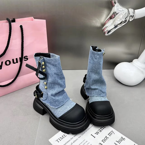 New Ankle Gladiator Chunky Chelsea Platform Boot CODE: KAR2431