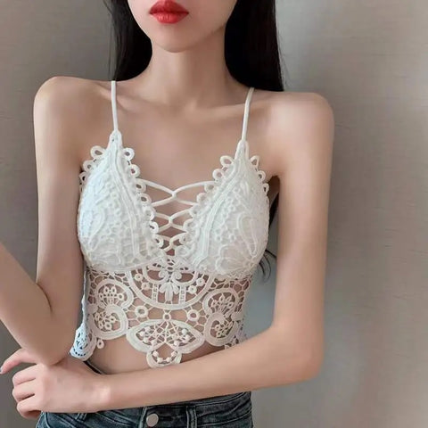 New Sexy Lingerie Fashion Hollow Out Lace Bra Tube Tops CODE: KAR2432
