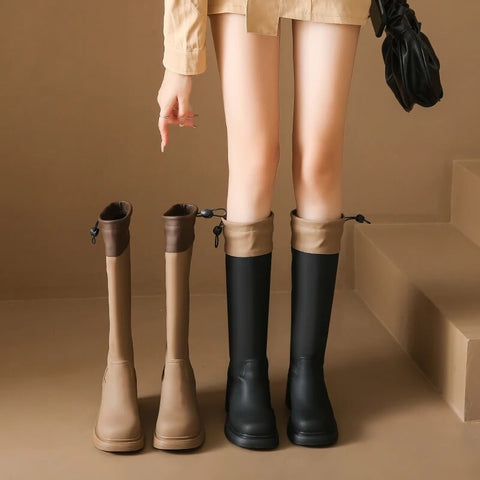 New Winter Fashion Round Head Thick Sole High Heel Boot CODE: KAR2434