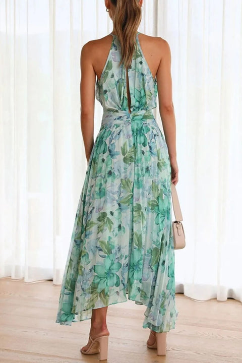 Summer Casual Elegant Floral Print O Neck High Waist Bohemian Dress CODE: KAR2436