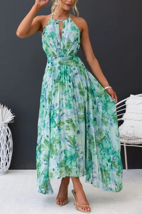 Summer Casual Elegant Floral Print O Neck High Waist Bohemian Dress CODE: KAR2436