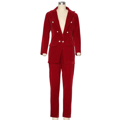 New Casual Long Sleeve Blazer & Pant 2 Piece Set CODE: KAR2439