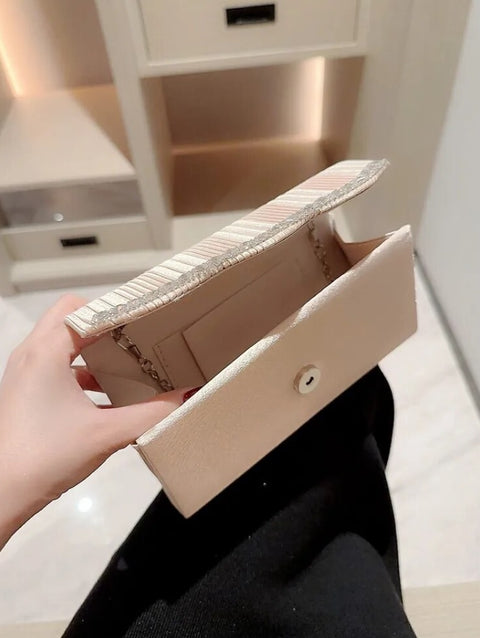 Luxury Shiny Clutch Banquet Champagne Purse CODE: KAR2445