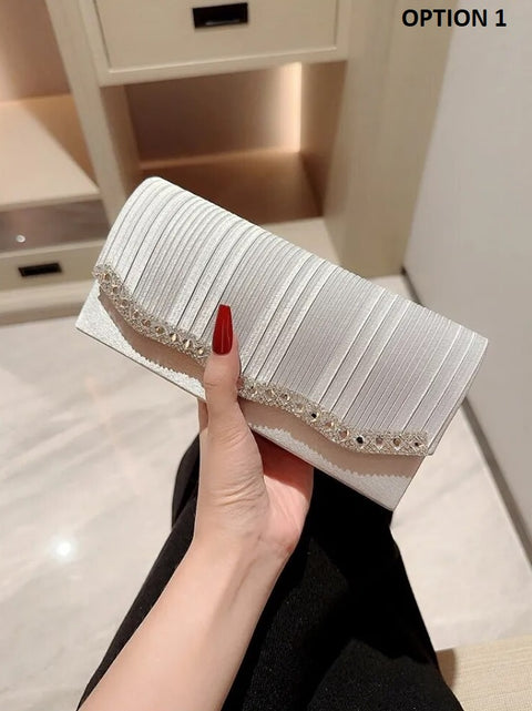 Luxury Shiny Clutch Banquet Champagne Purse CODE: KAR2445