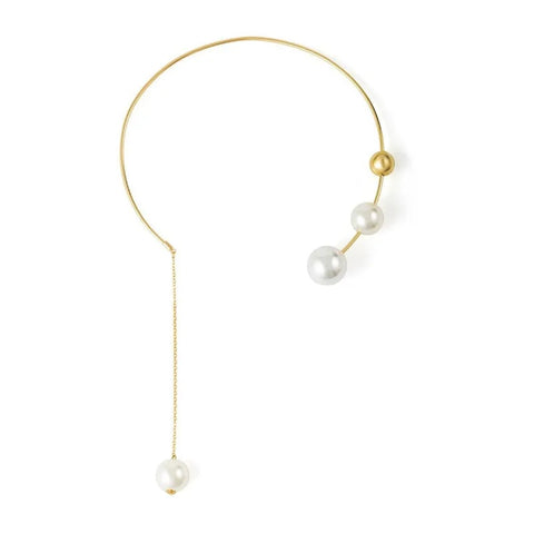New Geometric Simple Round Bead Collar Cold Wind Imitation Pearl Necklace CODE: KAR2451
