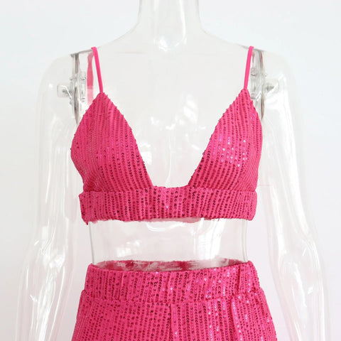 New Sequin Fashion Shirt With Long Pant Blouse Three Piece Set CODE: KAR2457