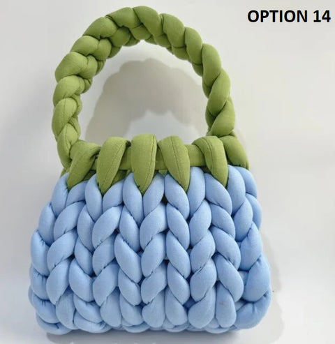 New Designer Coarse Wool Hand-woven Candy Color Bag CODE: KAR2459