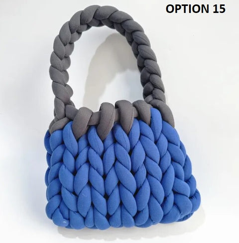 New Designer Coarse Wool Hand-woven Candy Color Bag CODE: KAR2459