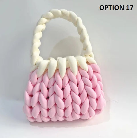 New Designer Coarse Wool Hand-woven Candy Color Bag CODE: KAR2459