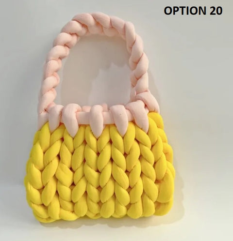 New Designer Coarse Wool Hand-woven Candy Color Bag CODE: KAR2459