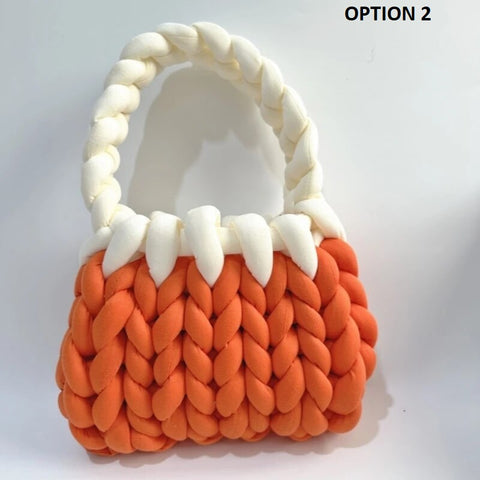 New Designer Coarse Wool Hand-woven Candy Color Bag CODE: KAR2459
