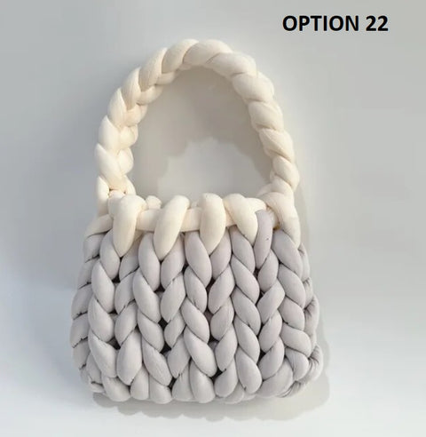 New Designer Coarse Wool Hand-woven Candy Color Bag CODE: KAR2459