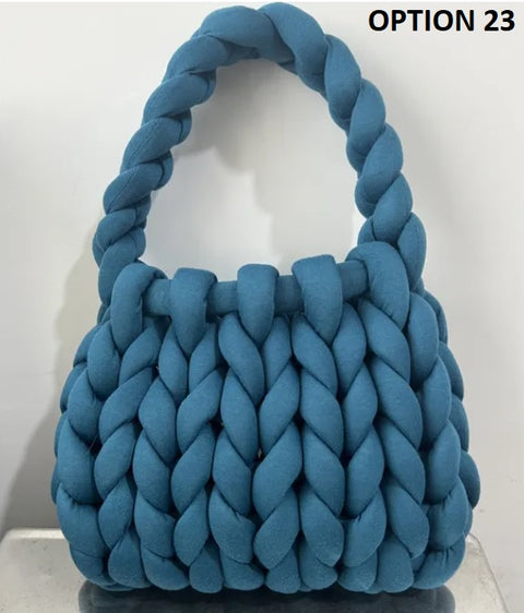 New Designer Coarse Wool Hand-woven Candy Color Bag CODE: KAR2459