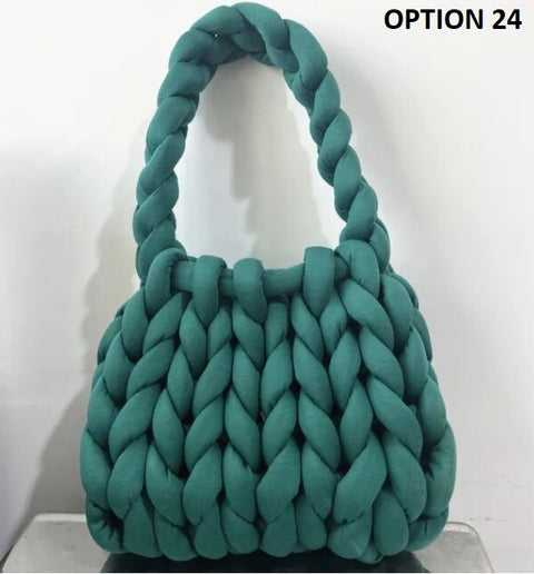 New Designer Coarse Wool Hand-woven Candy Color Bag CODE: KAR2459