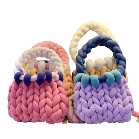 New Designer Coarse Wool Hand-woven Candy Color Bag CODE: KAR2459