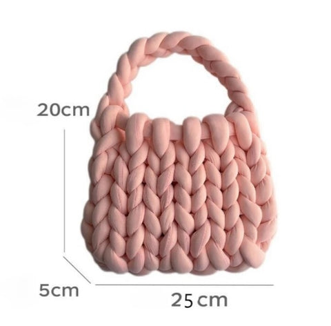 New Designer Coarse Wool Hand-woven Candy Color Bag CODE: KAR2459