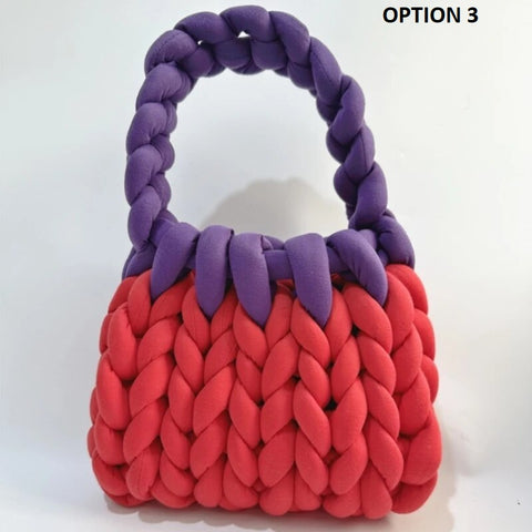 New Designer Coarse Wool Hand-woven Candy Color Bag CODE: KAR2459