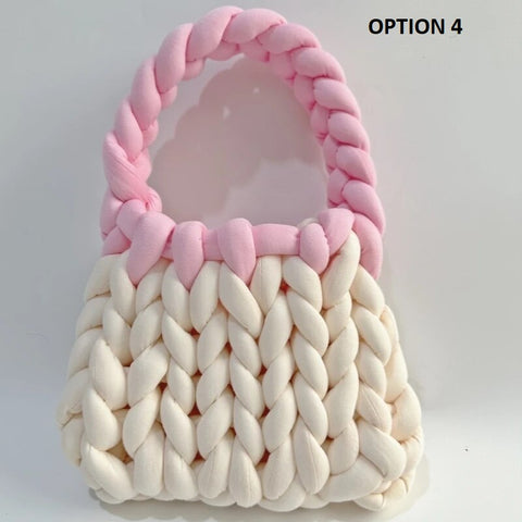 New Designer Coarse Wool Hand-woven Candy Color Bag CODE: KAR2459
