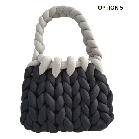 New Designer Coarse Wool Hand-woven Candy Color Bag CODE: KAR2459