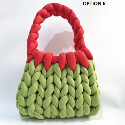 New Designer Coarse Wool Hand-woven Candy Color Bag CODE: KAR2459