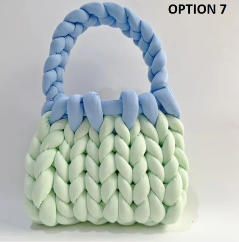 New Designer Coarse Wool Hand-woven Candy Color Bag CODE: KAR2459