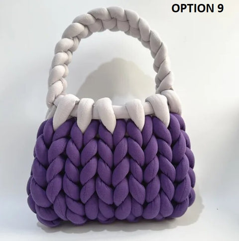New Designer Coarse Wool Hand-woven Candy Color Bag CODE: KAR2459