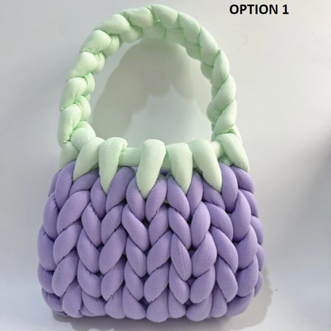 New Designer Coarse Wool Hand-woven Candy Color Bag CODE: KAR2459