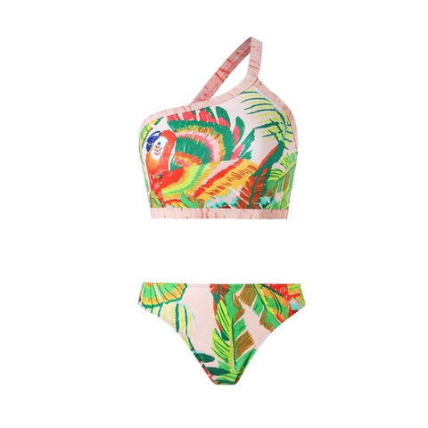 Sexy Flower Print Tassel Bikini Set Skirt 3 Piece Swimsuit CODE: KAR2462