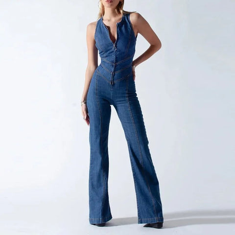 Summer Sleeveless Slim Backless Heart Cutout Bodycon Jumpsuit CODE: KAR2468