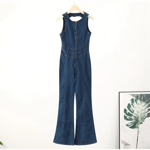 Summer Sleeveless Slim Backless Heart Cutout Bodycon Jumpsuit CODE: KAR2468