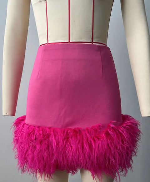 Sexy Fashion High Waist Stretch Hip Wrap Feather Skirt CODE: KAR2470