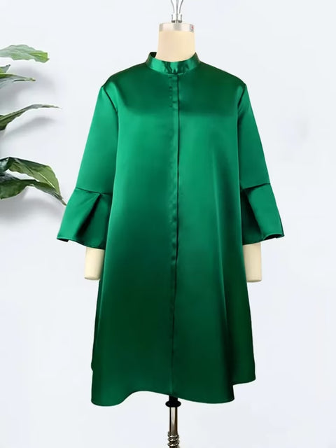 Summer Autumn Casual Fashion Three Quarter Sleeve Loose Dress CODE: KAR2476