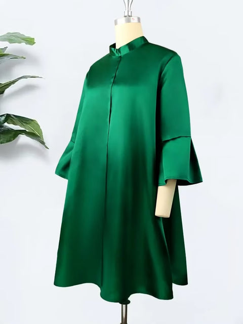 Summer Autumn Casual Fashion Three Quarter Sleeve Loose Dress CODE: KAR2476