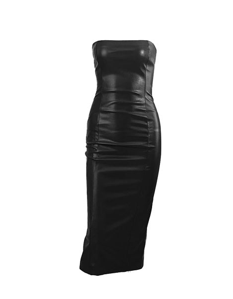 Sexy Strapless Off Shoulder  Bodycon Midi Dress CODE: KAR2483