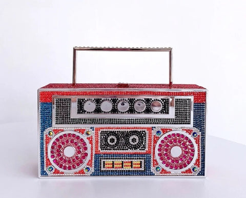 New Rhinestone Fashion Radio Shape Clutch CODE: KAR2487