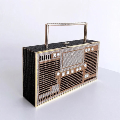 New Rhinestone Fashion Radio Shape Clutch CODE: KAR2487