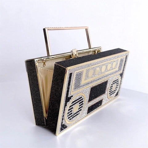 New Rhinestone Fashion Radio Shape Clutch CODE: KAR2487