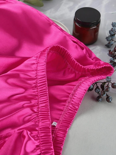 New Casual Spaghetti Strap V Neck Pajama Set CODE: KAR2488