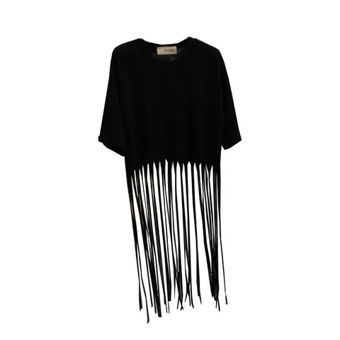Summer Casual Fashion Short Sleeve Tassel Design T Shirt CODE: KAR2494