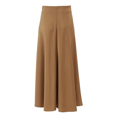 Sexy Autumn A-Line High Waist Slit Midi Skirt CODE: KAR2498