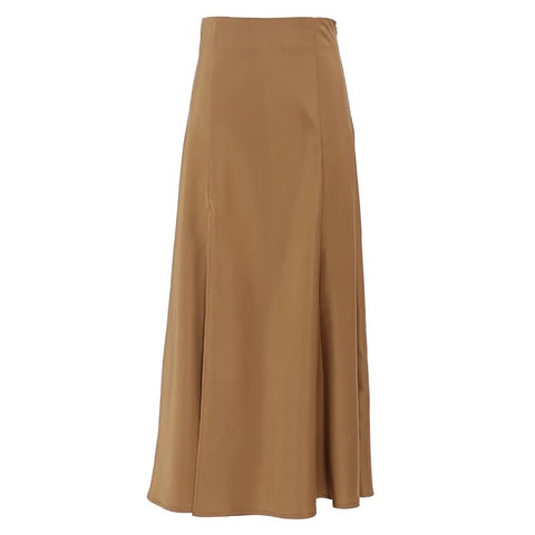 Sexy Autumn A-Line High Waist Slit Midi Skirt CODE: KAR2498